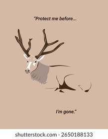 Père David's Deer Illustration - Extinto no Animal Selvagem