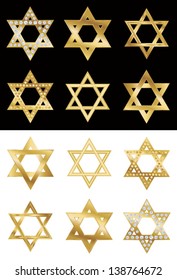 david's stars gold and diamonds