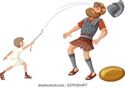 David's victory over Goliath in a biblical showdown