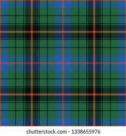 Davidson's ancient tartan. Element for the seamless construction of a pattern for a traditional Scottish tartan of Davidson's clan, seamless pattern for fabric, kilts, skirts, plaids