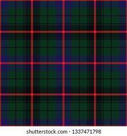 Davidson's modern tartan. Element for the seamless construction of a pattern for a traditional Scottish tartan of Davidson's clan  for fabric, kilts, skirts, plaids. Frequent, small weaving.