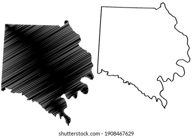 Davie County, North Carolina State (U.S. county, United States of America) map vector illustration, scribble sketch Davie map