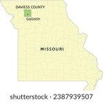 Daviess County and city of Gallatin location on Missouri state map