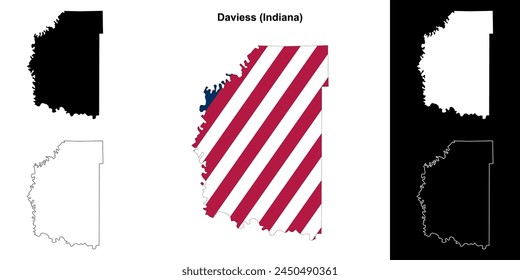 Daviess County (Indiana) Outline-Kartenset