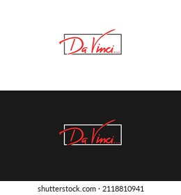 davinci handwritten logo. unique handwritten logo.