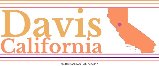 Davis California City Marked On Map