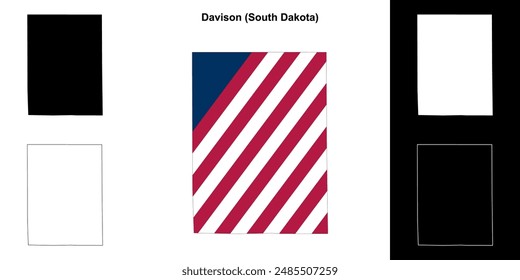 Davison County (South Dakota) outline map set