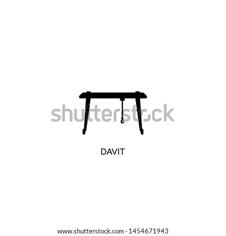 davit icon vector black design