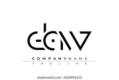 DAW abstract letter design. Modern Business Logo Design With Abstract Typography and Contemporary Style
