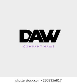 DAW initial letter monogram logo