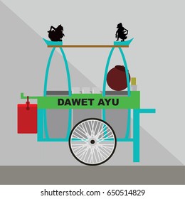 dawet ayu ice vendor vector illustration