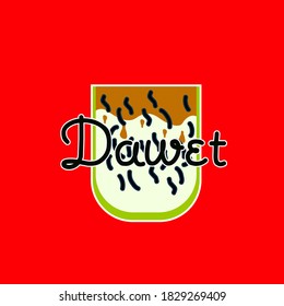 dawet is mean traditional indonesian food icon, logo, sign