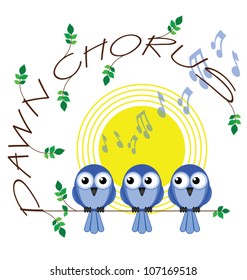 Dawn chorus twig text isolated on white background