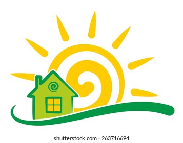 Dawn with a cottage.