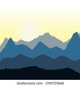 dawn of the mountain. nature. tourism. forest