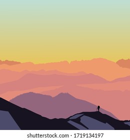 amanecer en las montañas cuando sale el sol
