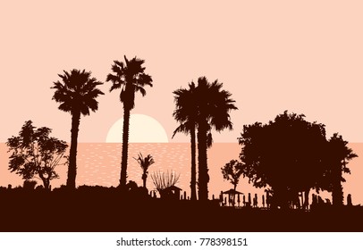 Dawn on the Greek resort