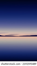 Dawn on the lake. Vector illustration of early dawn on the lake in calm weather. Sketch for creativity.