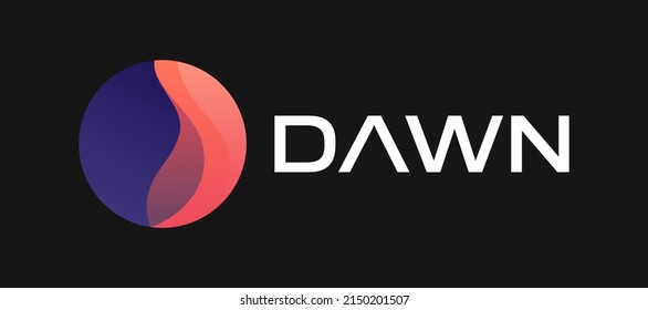 Dawn Protocol (DAWN) crypto currency technology logo and banner template. Decentralized finance and block chain based crypto asset vector illustration