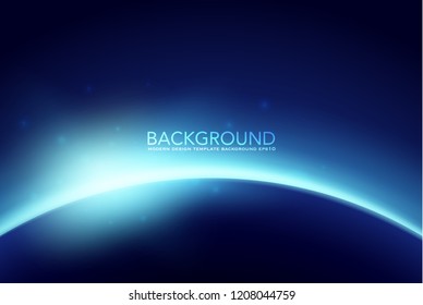 Dawn from space. Rising sun . Vector background , Space sunrise, good morning world