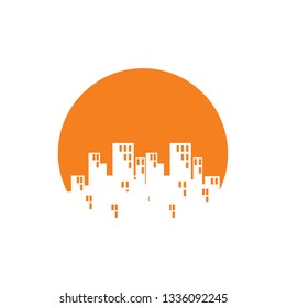 Dawn Sunrise City Building Skyline Negative Space