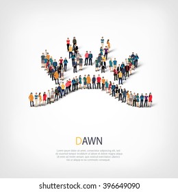 dawn symbol people crowd