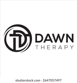 DAWN THERAPY logo reflects calm, renewal, and healing with a soothing design ideal for mental wellness brands. Perfect for promoting holistic therapy and emotional well-being services.