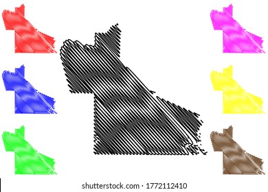 Dawson County, Georgia (U.S. county, United States of America,USA, U.S., US) map vector illustration, scribble sketch Dawson map