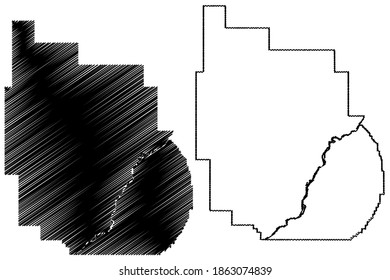 Dawson County, Montana (U.S. county, United States of America, USA, U.S., US) map vector illustration, scribble sketch Dawson map