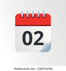 Day 02 vectorized calendar icon illustration.