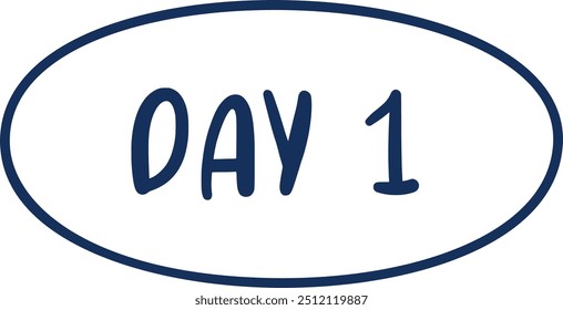 Day 1 Diary Note Vector Illustration