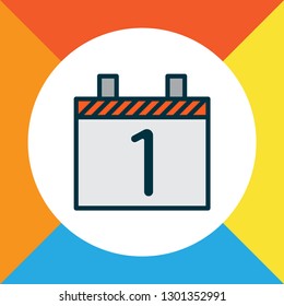 Day 1 icon colored line symbol. Premium quality isolated date element in trendy style.