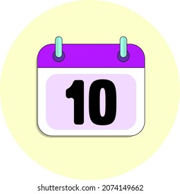 day 10 calendar icon candy colors