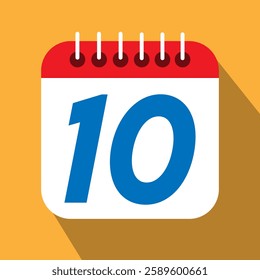 day 10 of the calendar, number 10 of the calendar. Tenth day of the calendar, ten