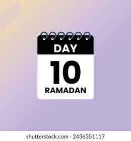 Day 10 Ramadan calendar vector Illustration 