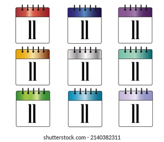 day 11. blue, red, gray, gold, green, purple and silver calendar icons. colorful calendar sets for days of the month
