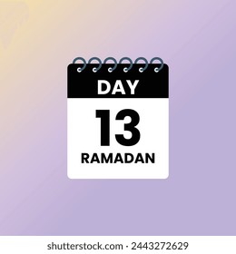 Day 13 Ramadan calendar vector Illustration 