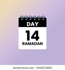 Day 14 Ramadan calendar vector Illustration 