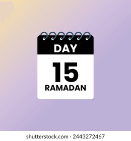 Day 15 Ramadan calendar vector Illustration 