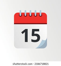 Day 15 vectorized calendar icon illustration.