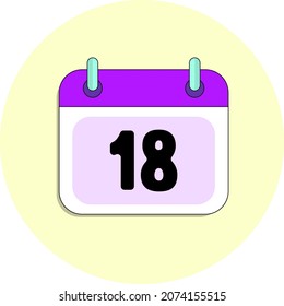 day 18 calendar icon candy colors
