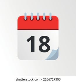 Day 18 vectorized calendar icon illustration.