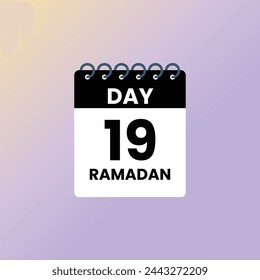 Day 19 Ramadan calendar vector Illustration 