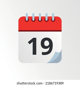 Day 19 vectorized calendar icon illustration.