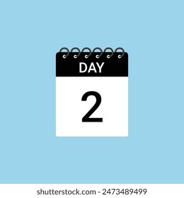 Day 2 calendar planner . Date 2 calendar icon design template.