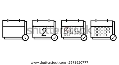 Day 2 Specific Day Calendar. Calendar icon vector illustration sign.