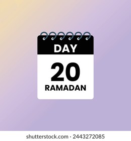 Day 20 Ramadan calendar vector Illustration 