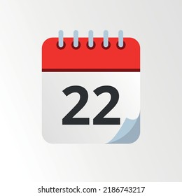 Day 22 vectorized calendar icon illustration.
