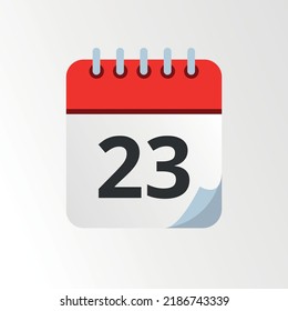 Ilustración vectorizada de icono de calendario Día 23.