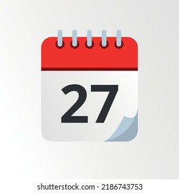Day 27 vectorized calendar icon illustration.